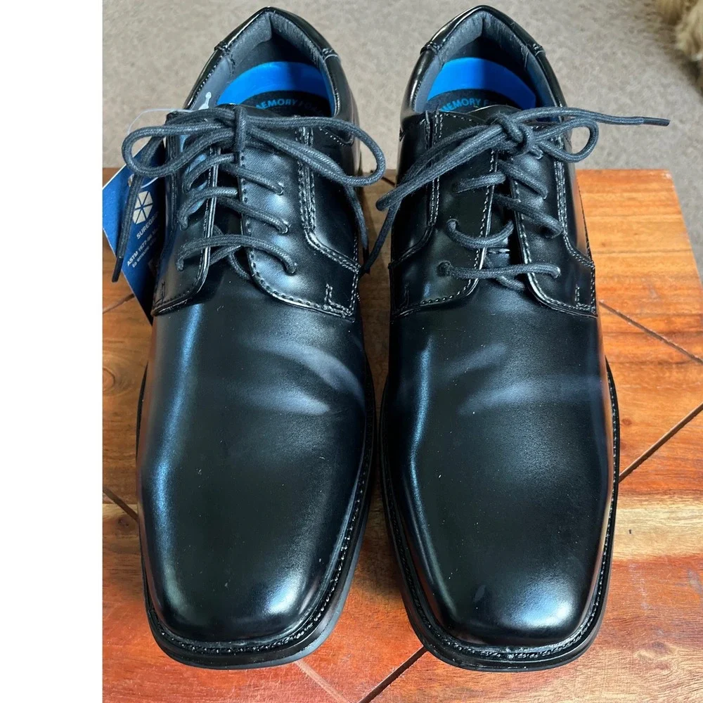 Dockers Irving Mens Black Slip Resistant Memory Foam Oxford Shoes 7M NWT